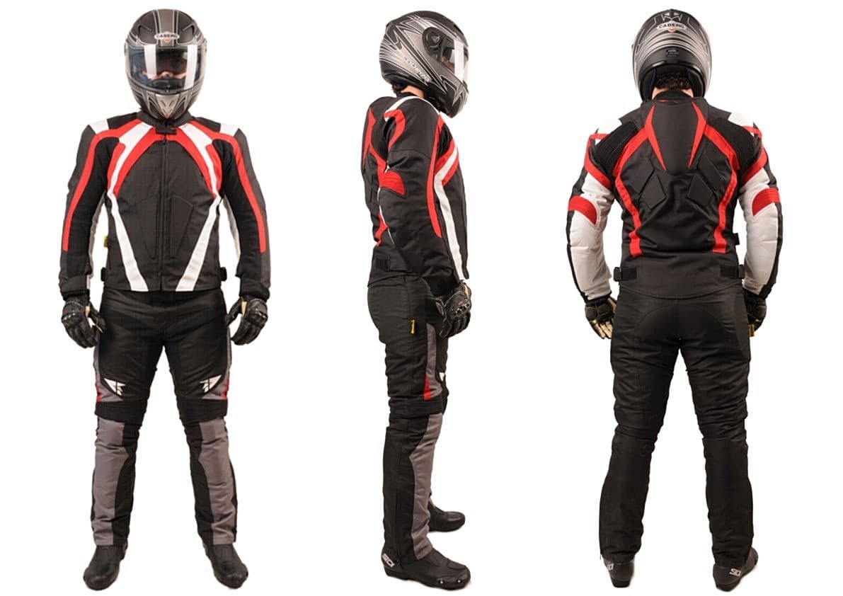 KOMBINEZON MOTOCYKLOWY TURYSTYCZNO-SPORTOWY TEKSTYLNY Z GARBEM KOM027