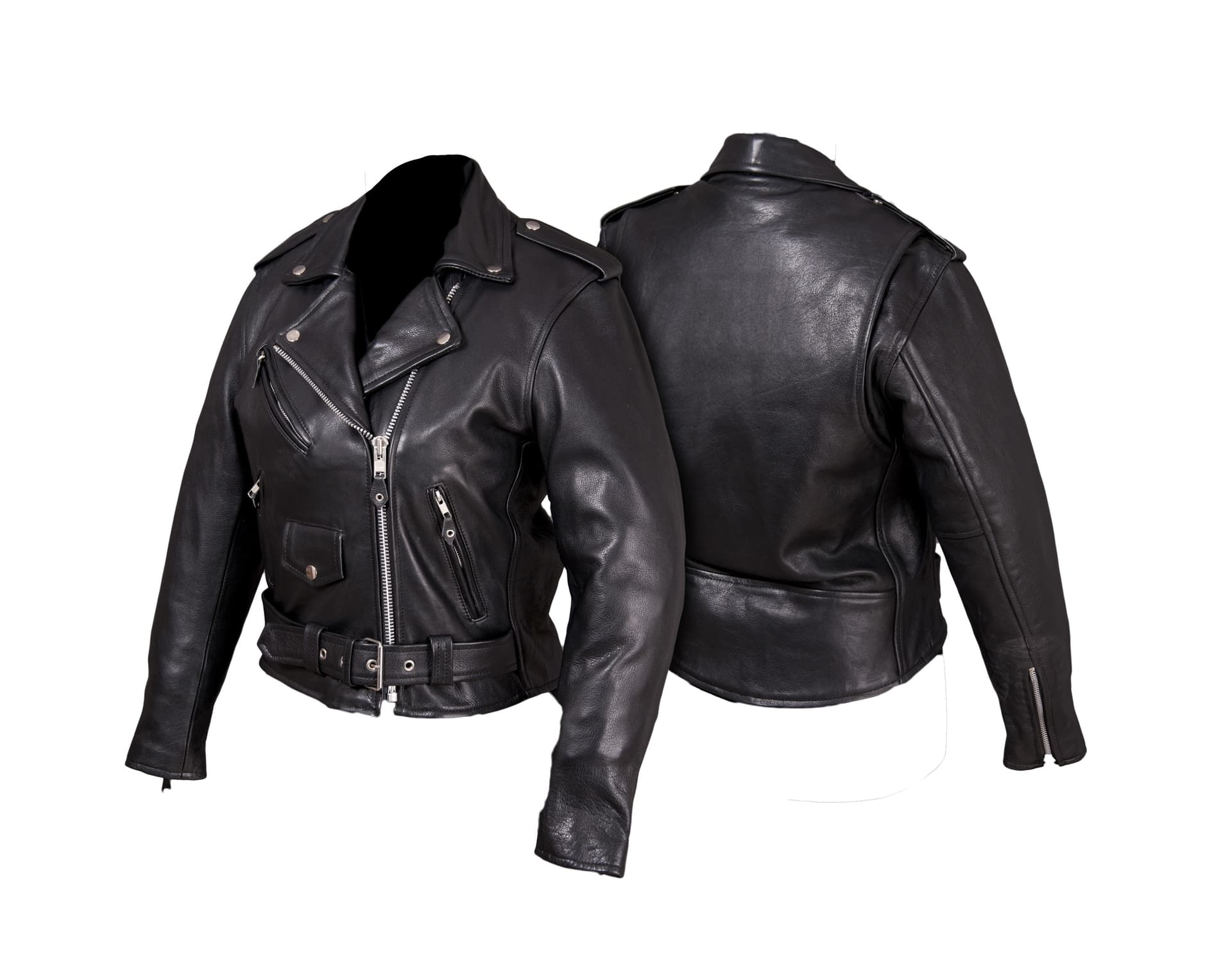 KURTKA SKÓRZANA MOTOCYKLOWA RAMONESKA DAMSKA, MIĘKKA SKÓRA KSD003