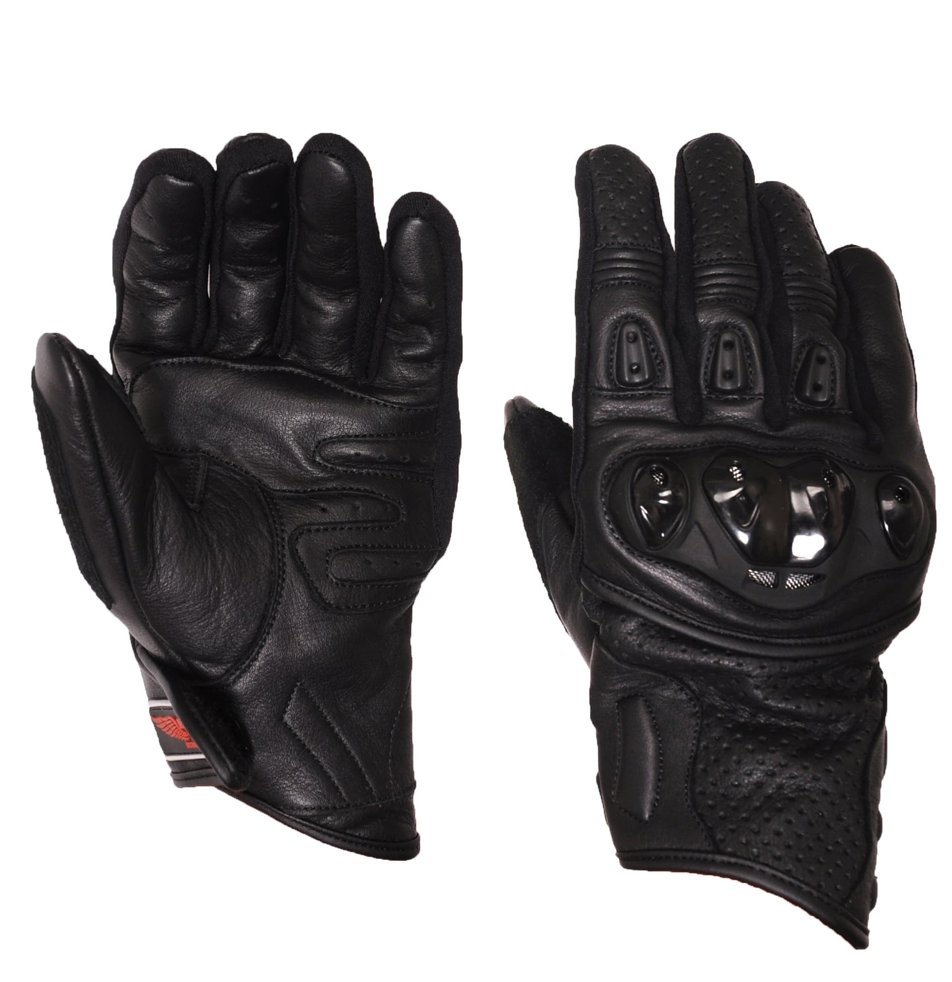 RĘKAWICE MOTOCYKLOWE MĘSKIE SKÓRZANE CITY-X BLACK