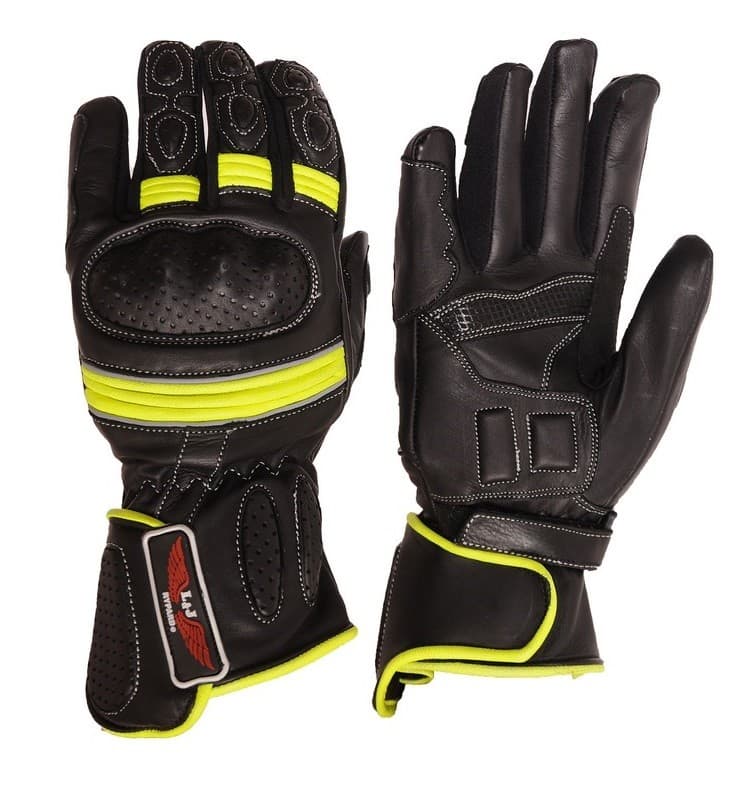 RĘKAWICE MOTOCYKLOWE SKÓRZANE DAMSKIE NO LIMIT FLUO