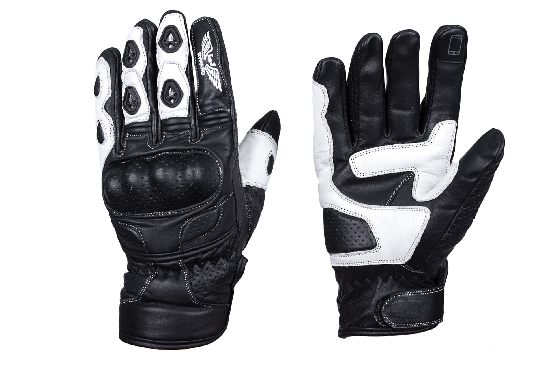 RĘKAWICE MOTOCYKLOWE SKÓRZANE MIEJSKIE TOURIST WHITE